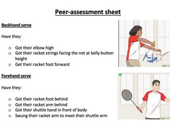Badminton Serve Peer Assessment