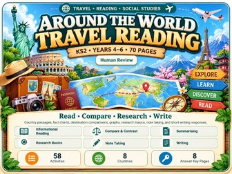Around the World Travel Reading | KS2 Comprehension & Geography | 70 Pages