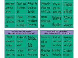 Passive Versus Active Voice Tic-Tac-Toe or Bingo