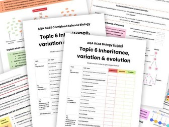 Topic 6 Inheritance, variation & evolution model answer revision notes AQA GCSE Biology