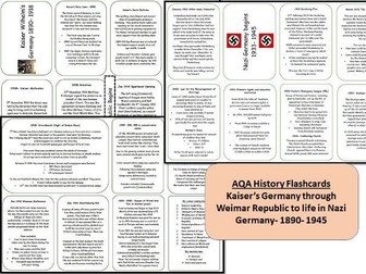 AQA Weimar and Nazi Germany overview course content Flashcards
