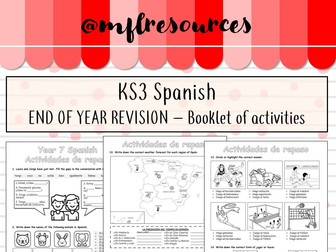 Spanish KS3 - End of year revision booklet (Viva 1)
