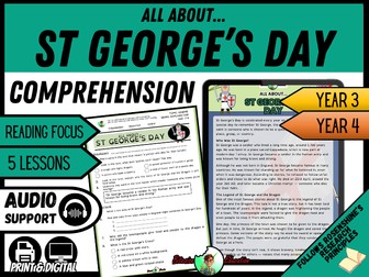 St George's Day | Reading Comprehension | Year 3 and 4