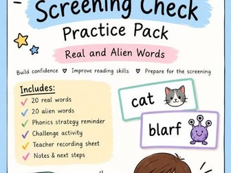 Year 1 Phonics Screening Practice Pack