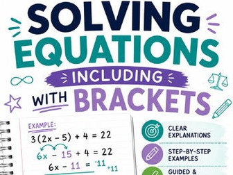 Solve equations,including with brackets Full lesson