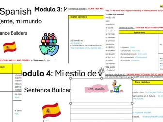 Spanish GCSE 2024 Edexcel Mod 3+4Sentence Builders
