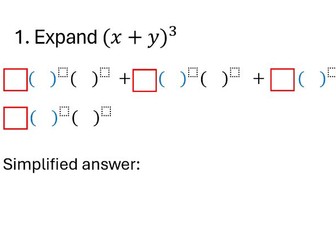 Binomial Expansion Scaffolding Worksheet / Slides – Intro to Polynomials