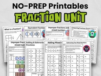 Fraction Worksheets & Activities - Complete 4th Grade Fractions Unit