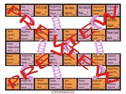 Word Forms Chutes and Ladders Board Game