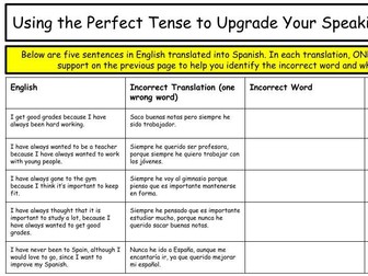 GCSE Spanish: Perfect Tense Activities