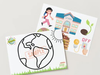 Earth Day watercolour sheet