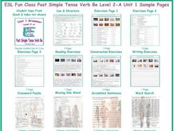Past Simple Tense Verb Be Level 2-A Unit 1