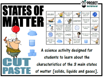States of Matter Cut and Paste Activity