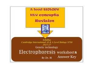Electrophoresis: Gene Tech -CIE A lev Biology WS & Answer key