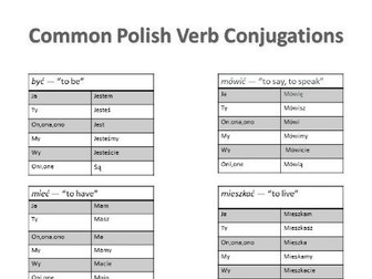 20 Common Polish Verb Conjugations Present Tense