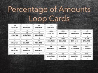 Percentage of Amounts loop cards