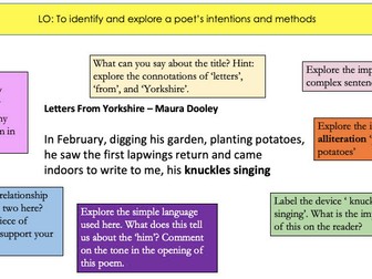 Letters From Yorkshire (including comparison to Porphyria's Lover). Love and Relationships.