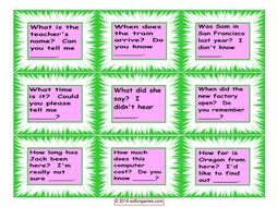 Embedded Questions Card Game 4 Pages = 36 Cards