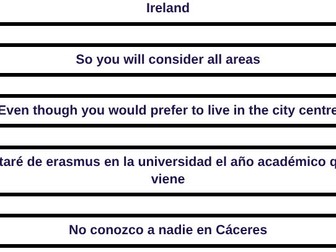 Spanish Role Play Matching Leaving Cert