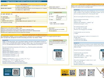 Cheatsheet/Quiz: Specific Heat Capacity