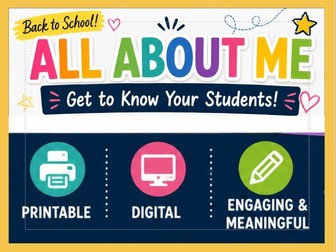 Back to School "All About Me" Bundle – Print & Digital | 1-8