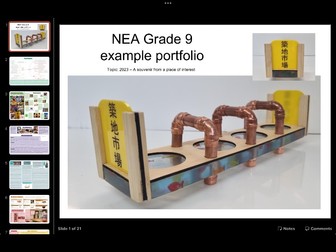 Grade 9 example NEA AQA GCSE design & technology portfolio