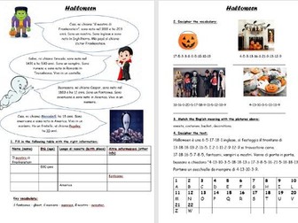 Halloween Italian worksheets
