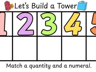 Let's Build - Bricks Numeral and Quantity Matching EYFS Maths Reception and Nursery