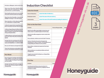 Induction Checklist for New Staff