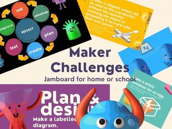 STEM Maker challenges jamboard for home, distance, remote or school learning