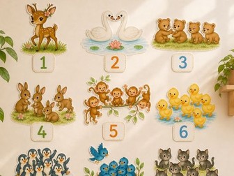 Whimsical Animals Number Line & Classroom Decor (1–10)