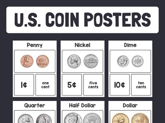 US Coin Posters | United States Coins, American Coins Bulletin Board Decor