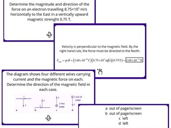 (interactive) 20 Solved Magnetic Force and Field Problems flashcards