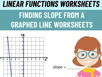 Linear Functions - Finding Slope from a Graphed Line Worksheets