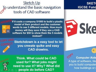 Computer Aided Design – SketchUp Basics KS3/KS4 ICT Lesson 1 of 4