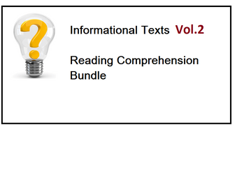 Informational Texts Vol 2 - Reading Comprehension Worksheets - Bundle (SAVE 50%)