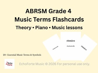 Music Theory Grade 4 Music Terms Flashcards