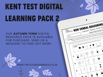 Kent Test/ 11+ Student support learning booklet Autumn 2