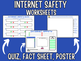Internet Safety Activity Worksheets KS2 KS3 KS4