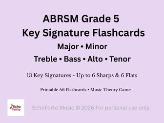Music Theory Key Signatures Flashcards | Major & Minor Keys