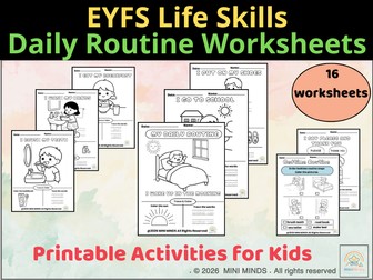 Daily Routine Life Skills Worksheets