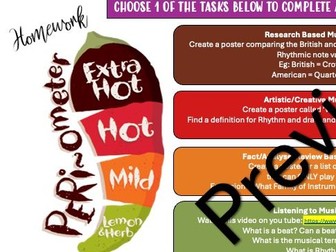 Year 7 Rhythm Homework/Home learning