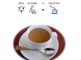 How to make a cup of tea - text & Widgit symbolled version