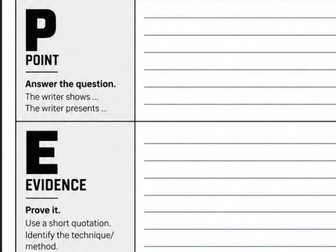 PEEL Paragraph Template - KS3/4 English