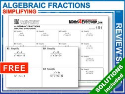 Algebraic Fractions, Simplifying (GCSE 9-1 Summary)