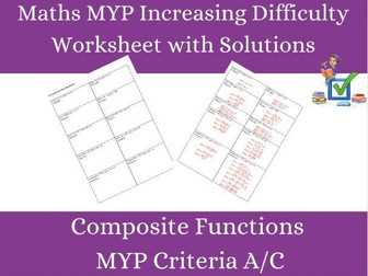 IB MYP Maths Composite Functions Worksheet with Solutions/Answers