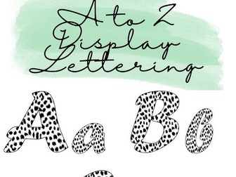 Monochrome Dalmatian Print Aesthetic Classroom Display Lettering A to Z Upper and Lower Case