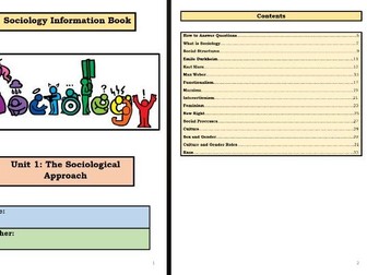 AQA GCSE Sociology - Unit 1 Booklet