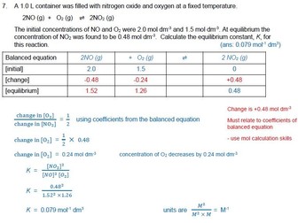 Equilibrium constant calculations