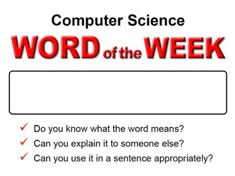 Computer Science Word of the Week Poster